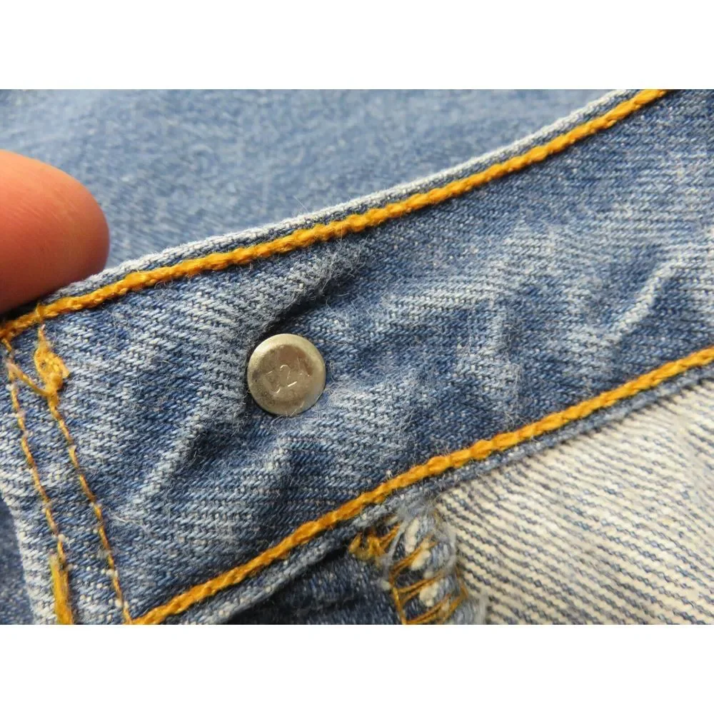 Vintage LEVIS Jeans 501 Denim 90s Size‎ 42x26 USA Made Button Fly Blue